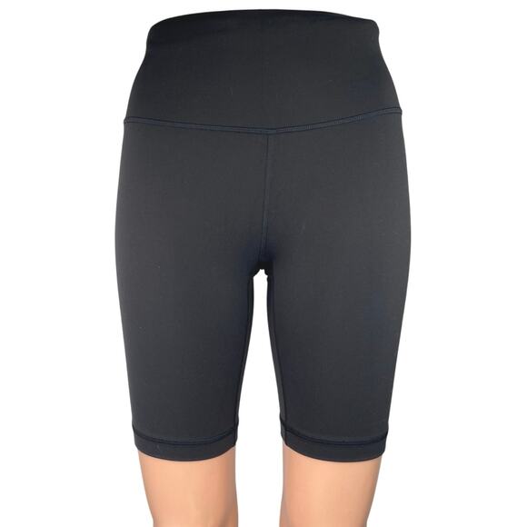 Lululemon Women's Black Pull On Yoga Workout Running Athletic Biker Shorts Sz 2 - Picture 1 of 5